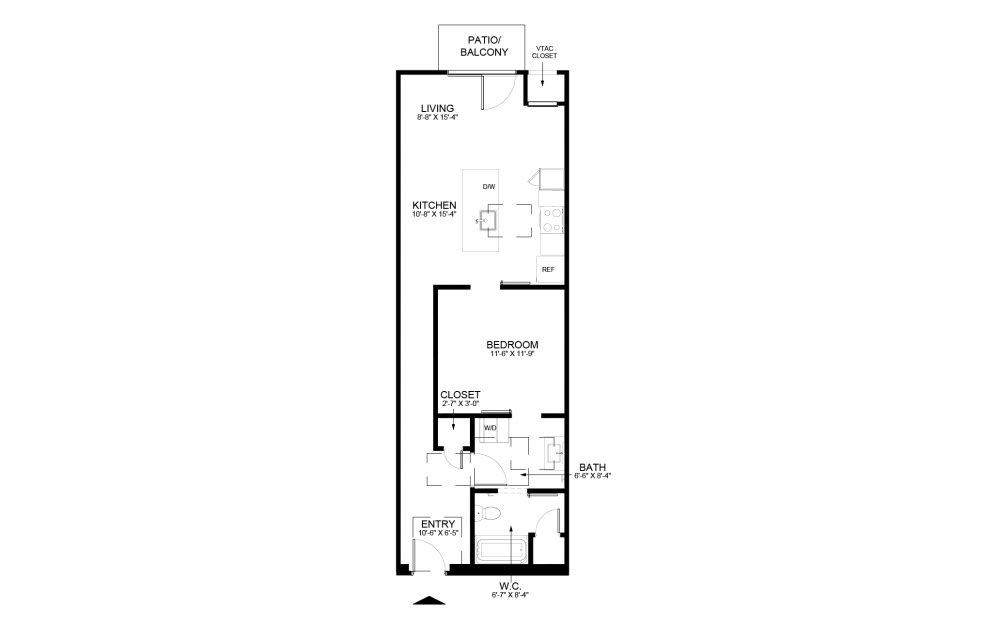 Floorplan of a Studio Apartment Home