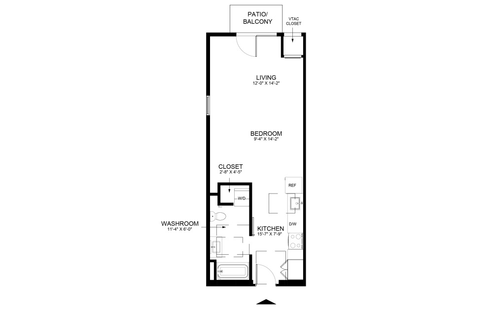 Floorplan of a Studio Apartment Home